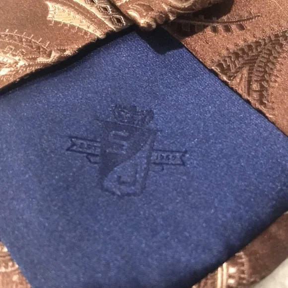 Sean John Paisley Silk Tie Mens Necktie Brown Handmade Festival Hipster Preppy - Picture 4 of 6